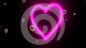 16 seconds flying pink hearts on black background HD video 1920 1080 animation