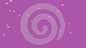 16 seconds flying pink hearts on pastel purple background HD video 1920 1080