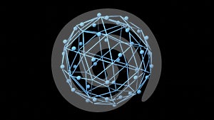16 seconds of light blue lofi polygon sphere rotating HD video 1920 1080