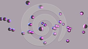 16 seconds oscillating purple metallic balls on grey background HD video