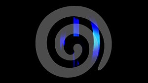 16 seconds spinning blue metallic peace sign with black background 4K video