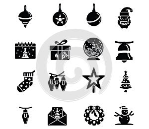16 set of accesories christmas icon