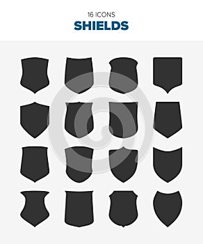 16 shield vector illustrations