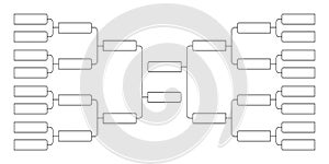 16 team tournament bracket championship template flat style design vector illustration.