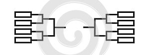 16 team tournament braket templates icon. Game diagram symbol. Sign blank vector