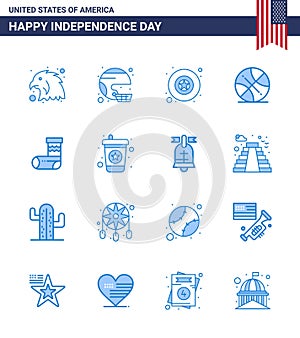 16 USA Blue Pack of Independence Day Signs and Symbols of christmas; usa; united; sports; backetball