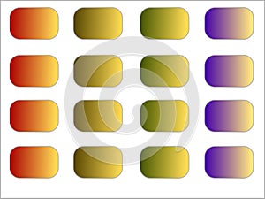 16 Web Buttons in different Colors - Gradients