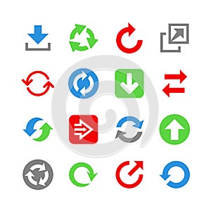 16 web icons with arrows. Icon set