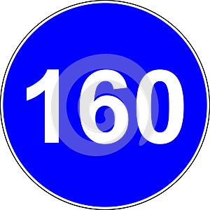 160 suggested speed road sign
