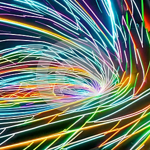 1606 Abstract Neon Lights: A visually captivating background featuring abstract neon lights in vibrant colors, creating a sense