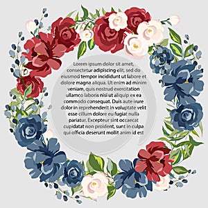 1617 banner, banner for text, greetings card, wedding invitation, decorated with flowers
