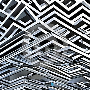 1626 Abstract Geometric Architecture: A visually captivating background featuring abstract geometric architecture with clean lin