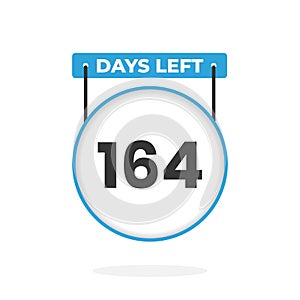 164 Days Left Countdown for sales promotion. 164 days left to go Promotional sales banner