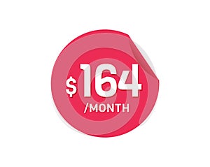 $164 Dollar Month. 164 USD Monthly sticker