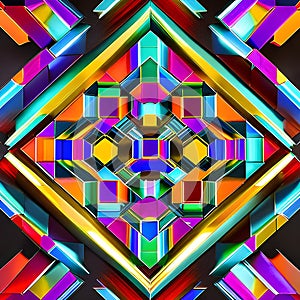 1646 Abstract Geometric Shapes: A visually captivating background featuring abstract geometric shapes in vibrant colors, creatin