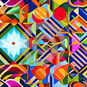 1673 Abstract Geometric Art: An artistic and modern background featuring abstract geometric art with bold shapes, lines, and a c