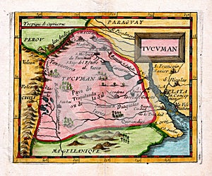 1685 Antique Duval Map Tucuman Argentina photo