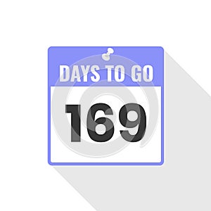 169 Days Left Countdown sales icon. 169 days left to go Promotional banner