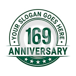 169 years anniversary. 169th anniversary logo design template. Vector and illustration.