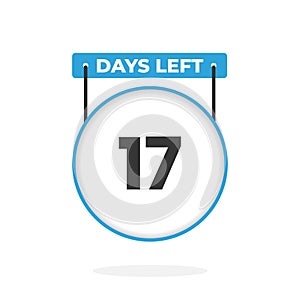 17 Days Left Countdown for sales promotion. 17 days left to go Promotional sales banner