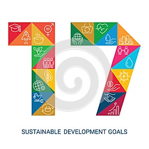 17 Icons Set. Sustainable Development Goals.