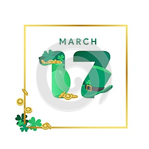 17 March Happy St. Patrick`s Day illustration