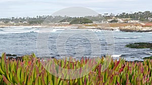 17-mile drive, Monterey, California. Suburban real estate, houses by ocean coast