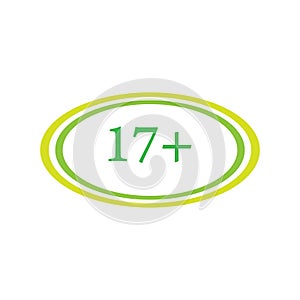 17 plus icon illustration  vector sign symbol