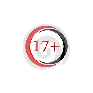 17 plus icon illustration  vector sign symbol