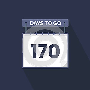 170 Days Left Countdown for sales promotion. 170 days left to go Promotional sales banner