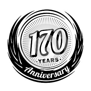 170 year anniversary. Elegant anniversary design. 170th logo.