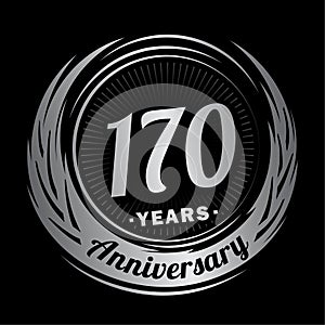 170 year anniversary. Elegant anniversary design. 170th logo.