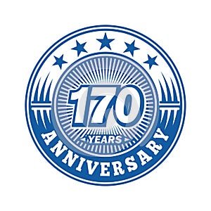170 years anniversary celebration. 170th anniversary logo design. 170years logo.