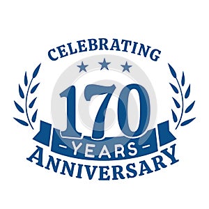 170 years anniversary celebration logotype. 170th anniversary logo. Vector and illustration.