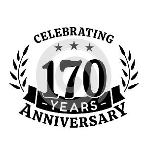 170 years anniversary celebration logotype. 170th anniversary logo. Vector and illustration.