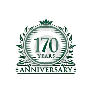 170 years celebrating anniversary design template. 170th anniversary logo. Vector and illustration.