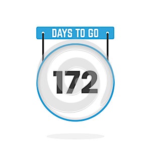 172 Days Left Countdown for sales promotion. 172 days left to go Promotional sales banner