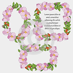 1728 frames, banner for text, greetings card, wedding invitation, decorated with flowers, frames