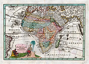 1730 Antique Map of Africa by Weigel