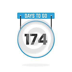 174 Days Left Countdown for sales promotion. 174 days left to go Promotional sales banner