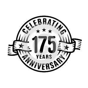 175 years anniversary celebration logotype. 175th years logo. Vector and illustration.