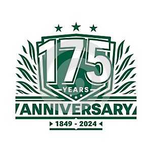 175 years anniversary celebration shield design template. 175th anniversary logo. Vector and illustration.