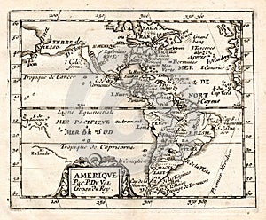 1765 De Val Map of North and South America photo