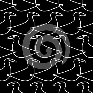 1769 Seamless texture with white gulls, modern stylish image.