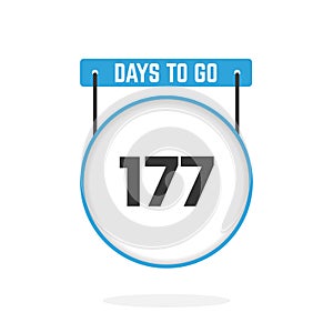 177 Days Left Countdown for sales promotion. 177 days left to go Promotional sales banner