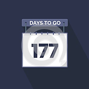 177 Days Left Countdown for sales promotion. 177 days left to go Promotional sales banner