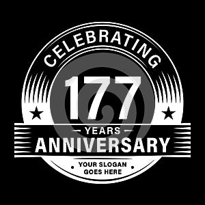 177 years anniversary celebration design template. 177th logo vector illustrations.