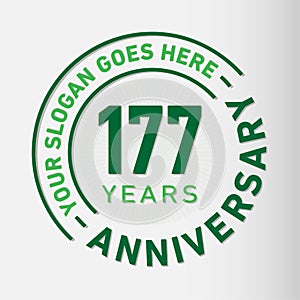 177 Years Anniversary Celebration Design Template. Anniversary vector and illustration. 177 years logo.