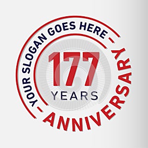 177 Years Anniversary Celebration Design Template. Anniversary vector and illustration. 177 years logo.