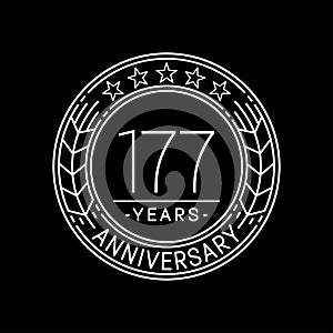 177 years anniversary celebration logo template. 177th line art vector and illustration.